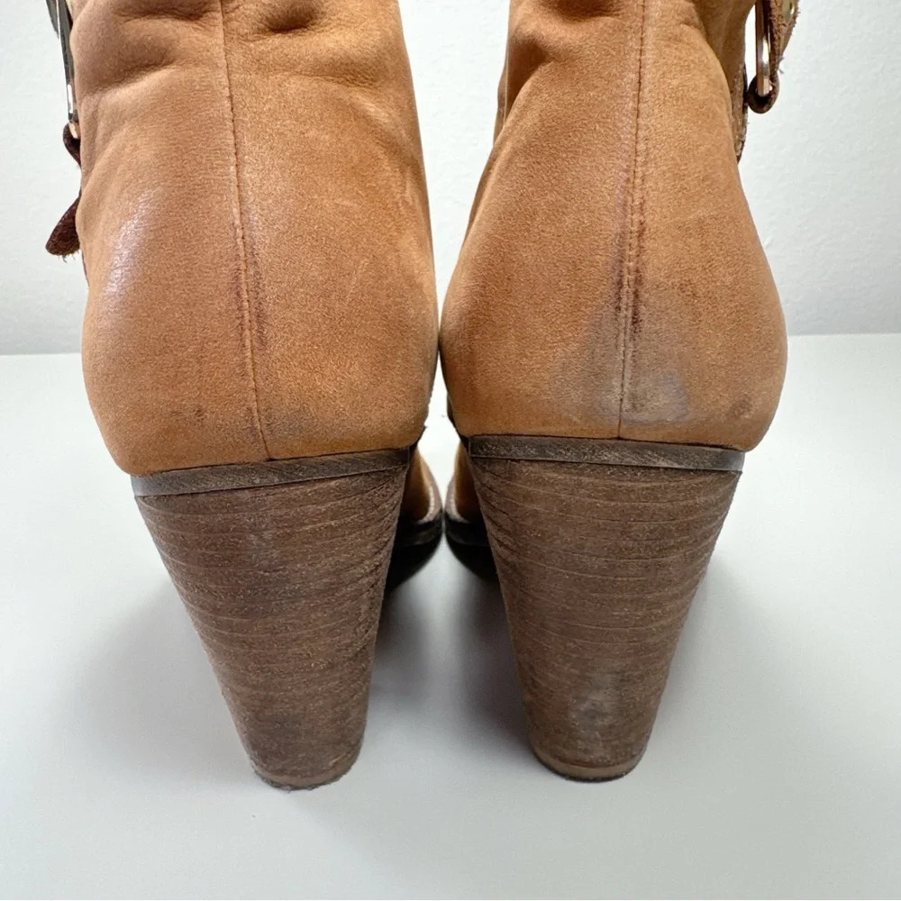 Aldo Womens 9 Suede Leather Heeled Ankle Bootie Brown Color - Picture 7 of 15